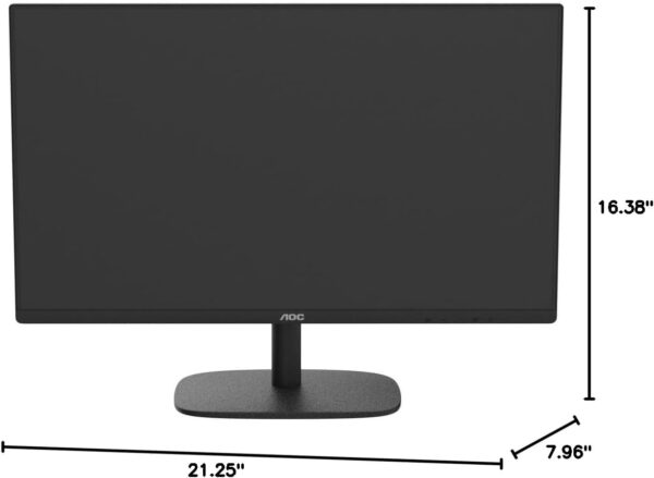 AOC 24B2H2 24” Frameless IPS Monitor, FHD 1920x1080, 100Hz, 106% sRGB, for Home and Office, HDMI x2, Low Blue Mode, VESA Compatible, Black - Image 4