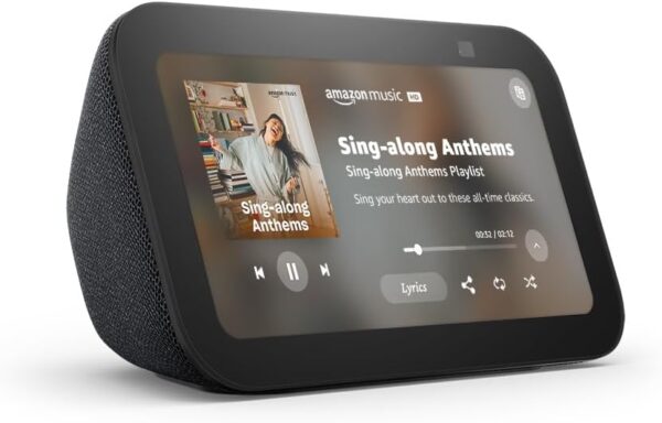 Amazon Echo Show 5 (3rd Gen, 2023 release) | Smart display with 2x the bass and clearer sound | Charcoal - Image 2