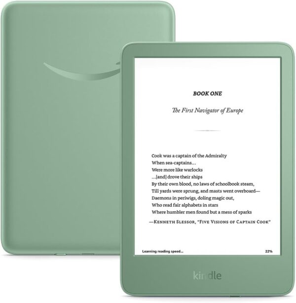 New Amazon Kindle (16 GB) - Lightest and most compact Kindle, with glare-free display, faster page turns, adjustable front light, and long battery life - Matcha - Image 2