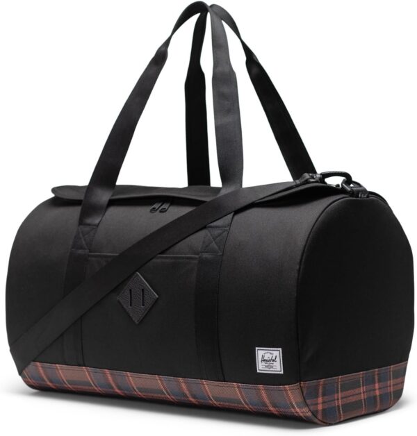 Herschel Heritage Duffle Luggage Bag, Waterproof Travel Essentials Sports Gym Bag, Carry On Bags for Women & Men, Weekender Bag Lightweight Foldable Duffle Bag, Black Winter Plaid - Image 2