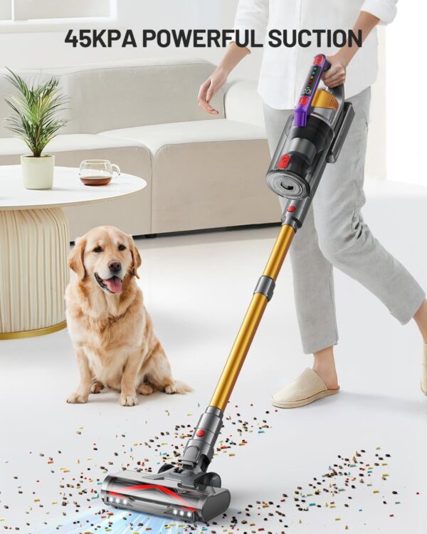 Cordless Vacuum Cleaner, 550W/45KPA Self-Standing Vacuum Cleaners for Home, Max 60Mins Anti-Tangle Stick Vacuum with Aromatherapy, Dual-Handheld Lightweight Vacuum for Pet Hair, Hardwood, Carpets - Image 2